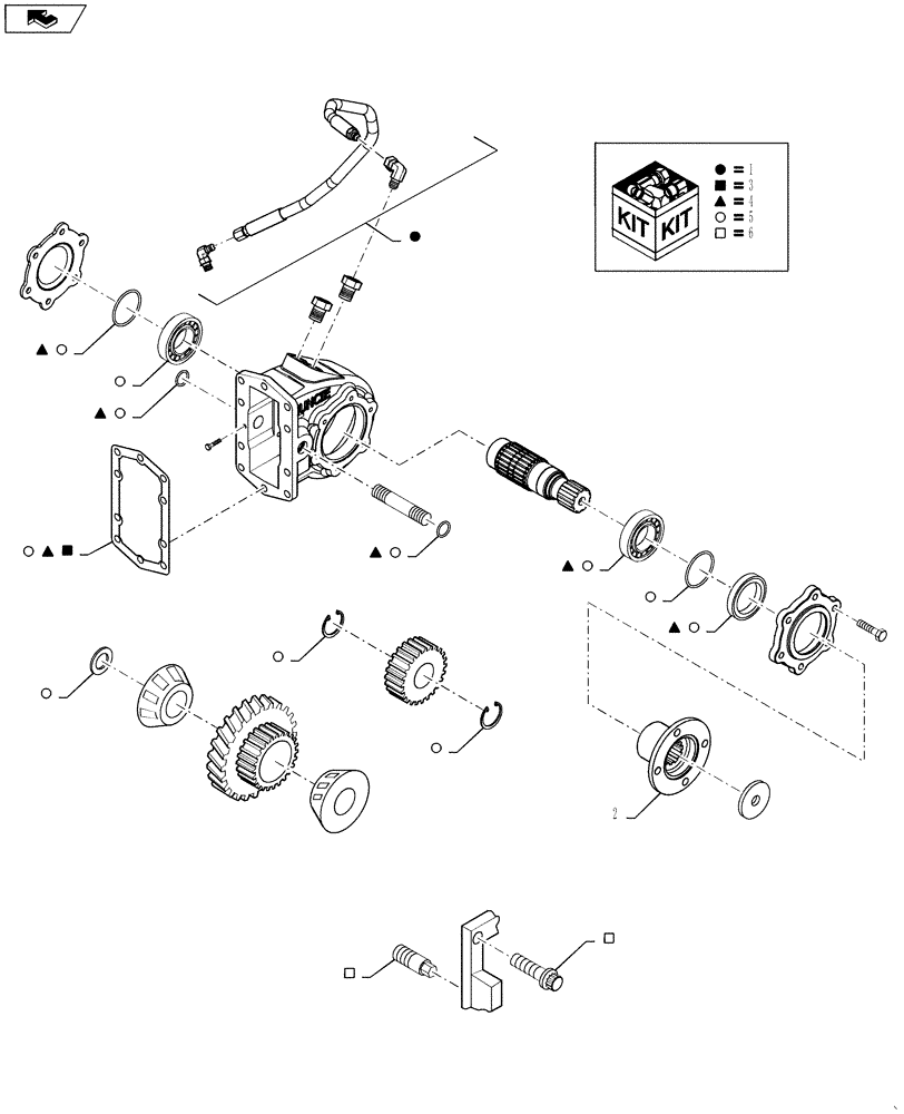 Схема запчастей Case IH 810 - (06-005) - PTO GEARBOX Hydraulic Plumbing