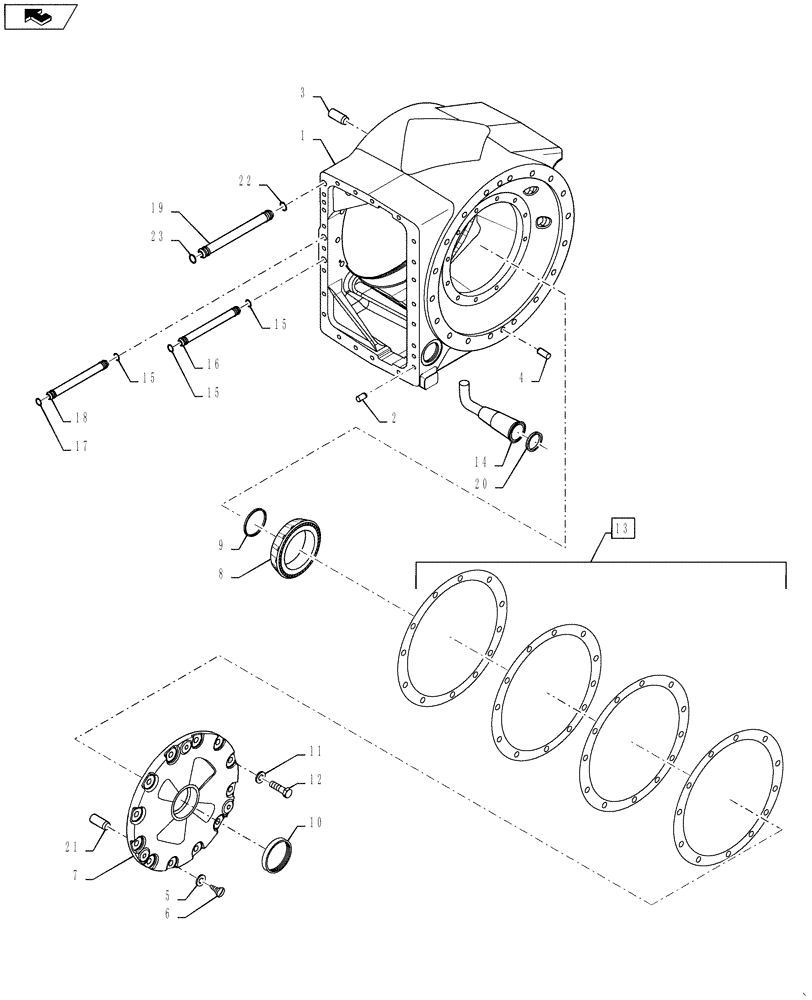 Схема запчастей Case IH STEIGER 500 - (25.100.04) - 450 SERIES AXLE - CENTER AND LEFT-HAND CARRIER - STEIGER 500 (25) - FRONT AXLE SYSTEM