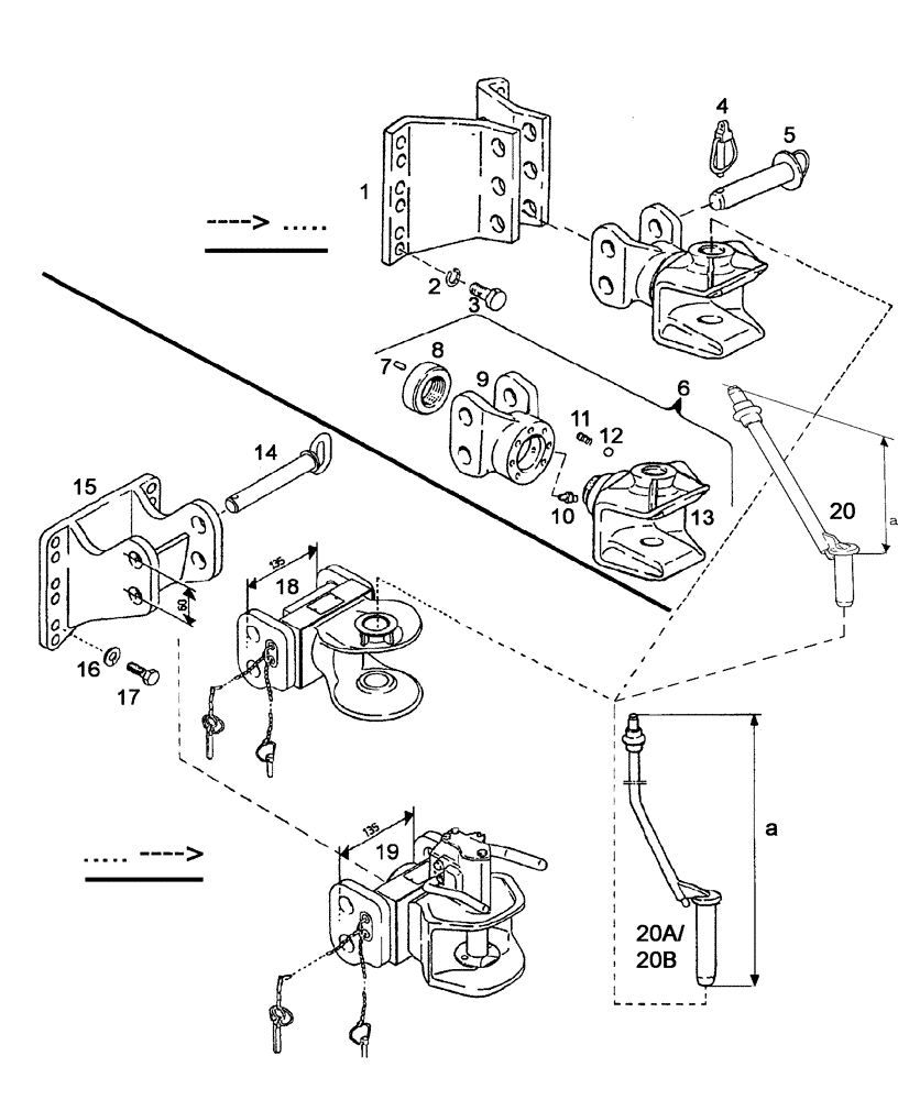 Схема запчастей Case IH C55 - (09C-15[01]) - TRAILER HITCH WIDE (09) - CHASSIS/ATTACHMENTS