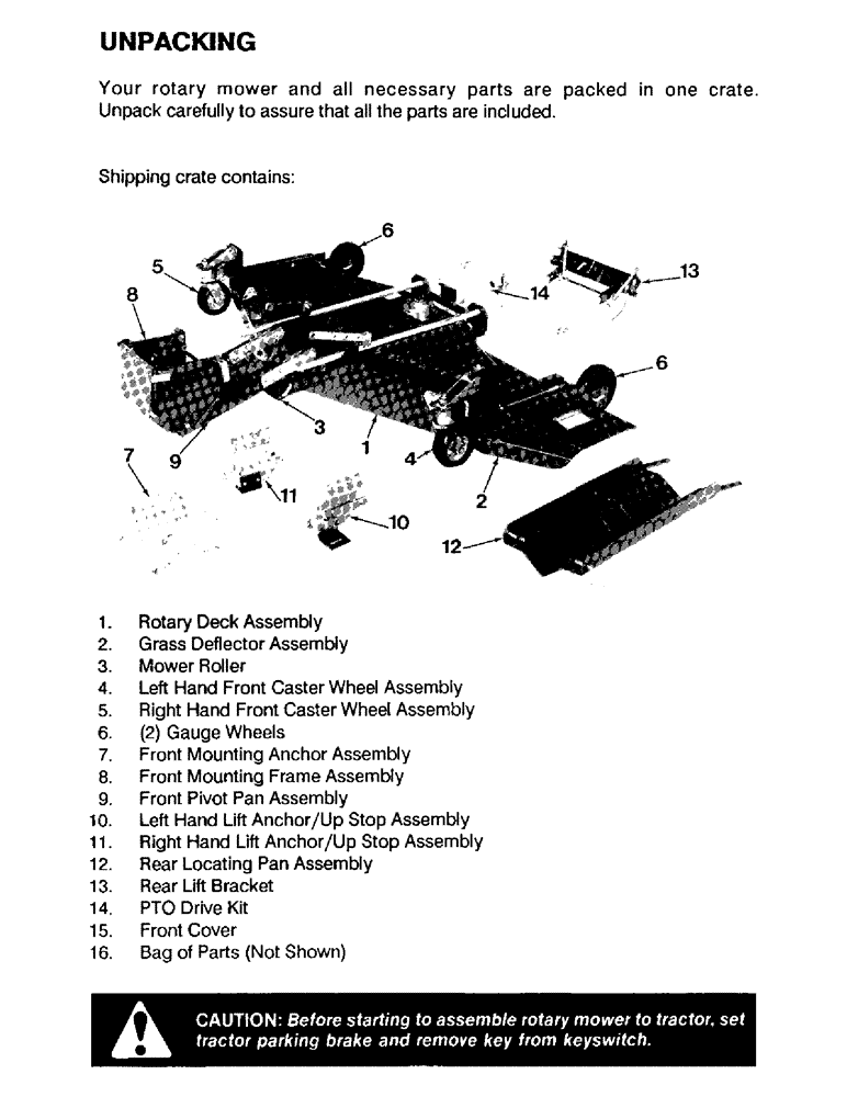 Схема запчастей Case IH 61MS - (02) - UNPACKING 
