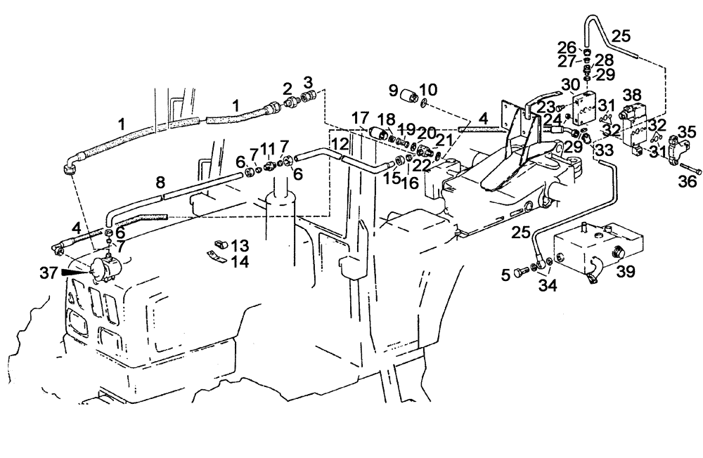 Схема запчастей Case IH C55 - (08-12[01]) - HYDRAULIC CIRCUIT - 2ND CIRCUIT (08) - HYDRAULICS