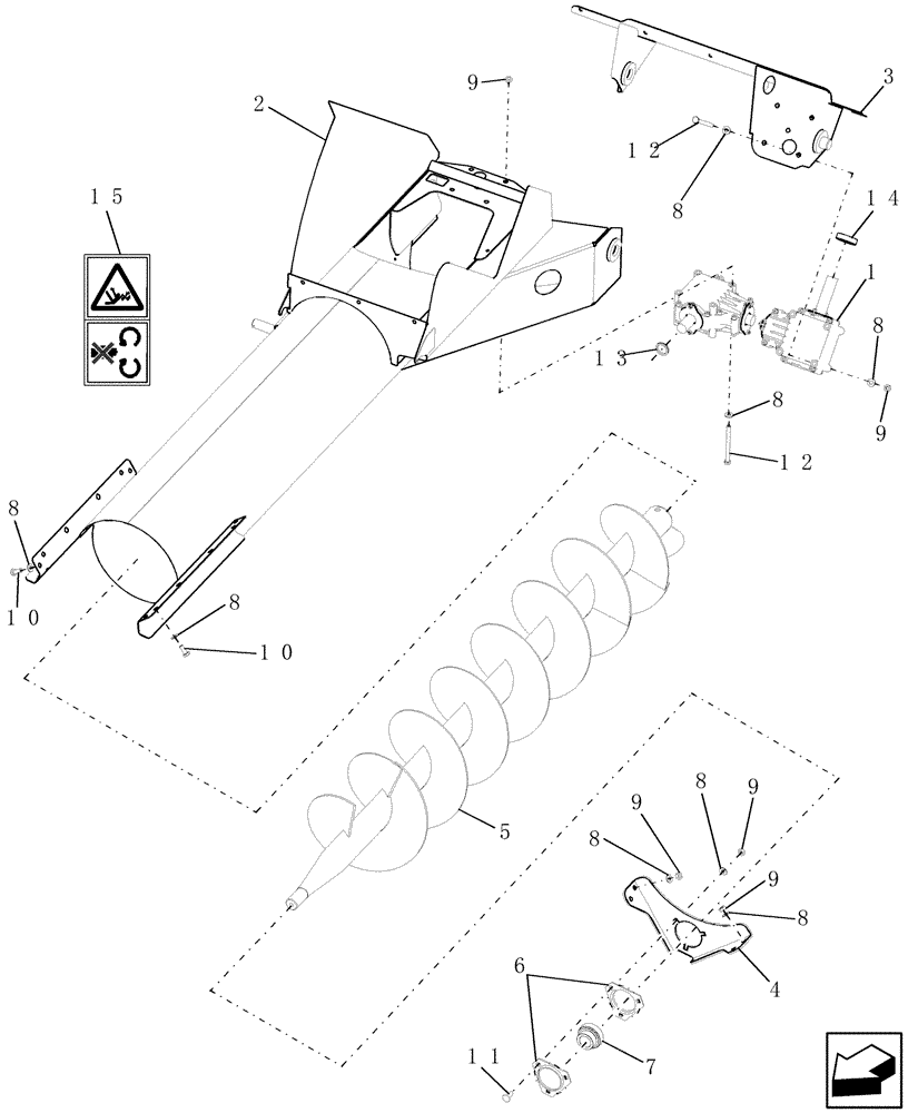 Схема запчастей Case IH 7010 - (80.101.10[02]) - BUBBLE-UP AUGER -7010/8010 (80) - CROP STORAGE/UNLOADING
