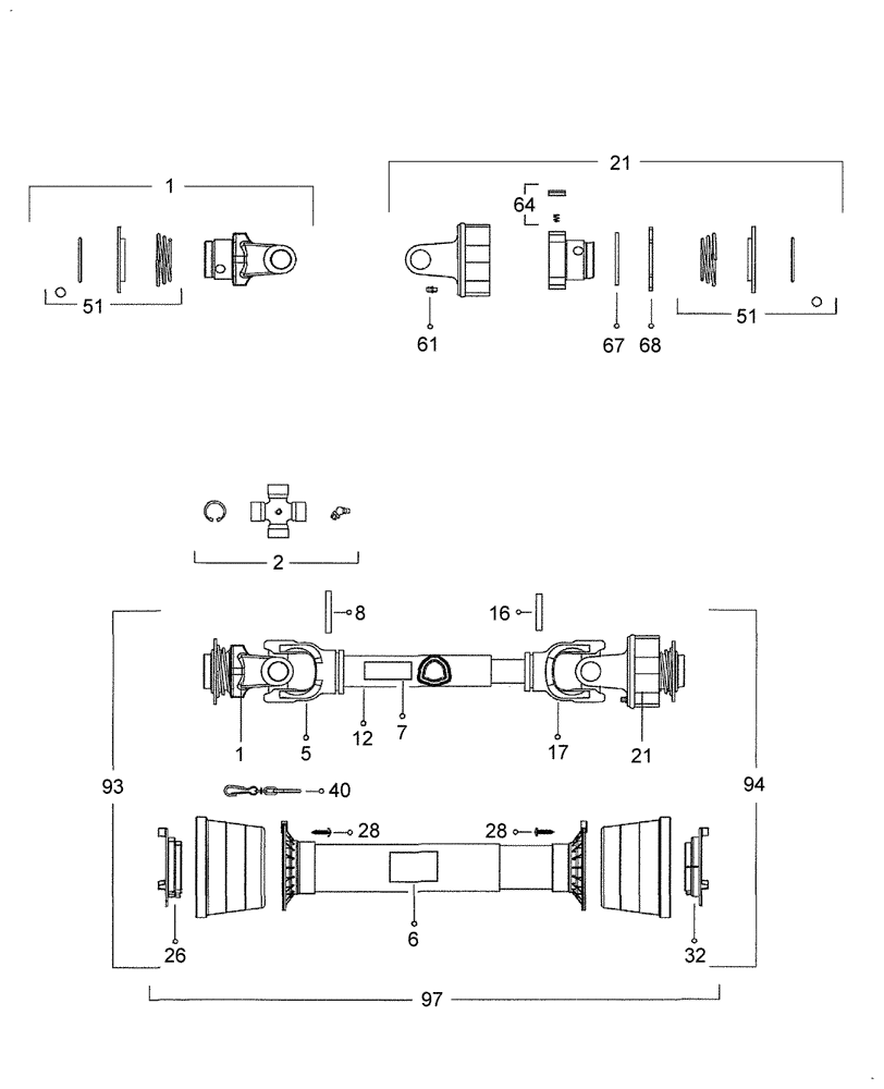 Схема запчастей Case IH MDX21 - (B.90.A.42[1]) - PTO, ASN Y9ZSB0006-MDX21, Y9ZSD0018-MDX31 B - Power Production