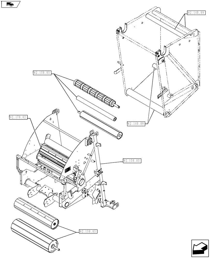 Схема запчастей Case IH RB455A - (00.000.62) - PRESSING (00) - GENERAL & PICTORIAL INDEX