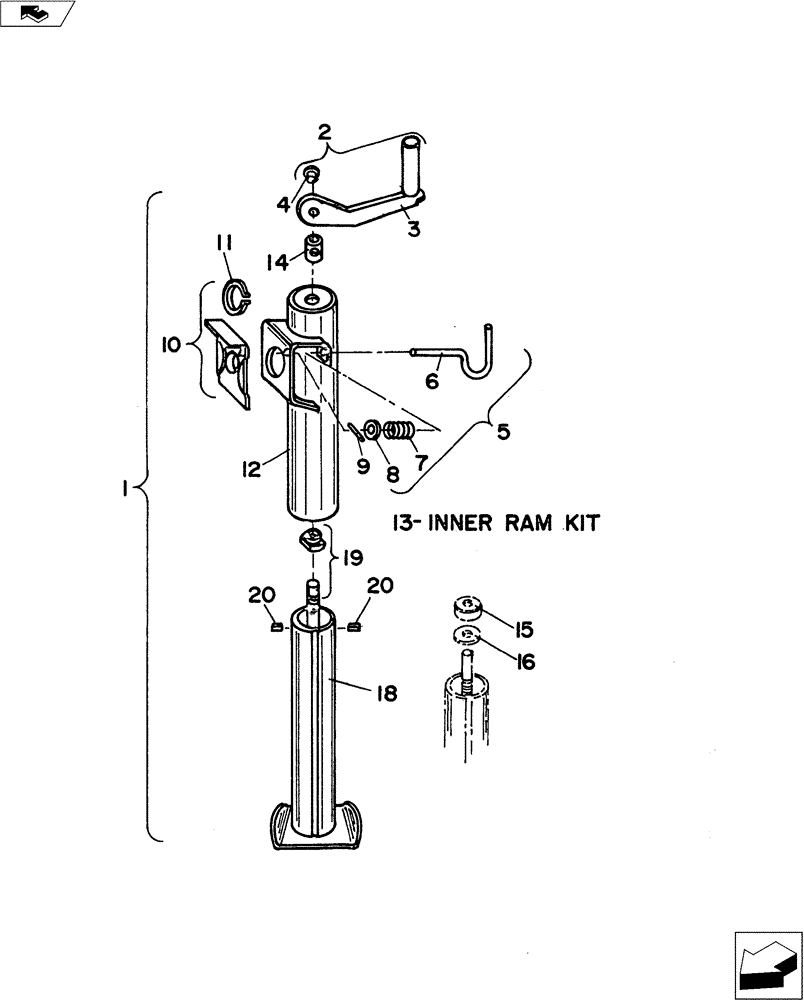Схема запчастей Case IH CHIZZL CHAMP - (39.110.02) - JACK ASSEMBLY (39) - FRAMES AND BALLASTING