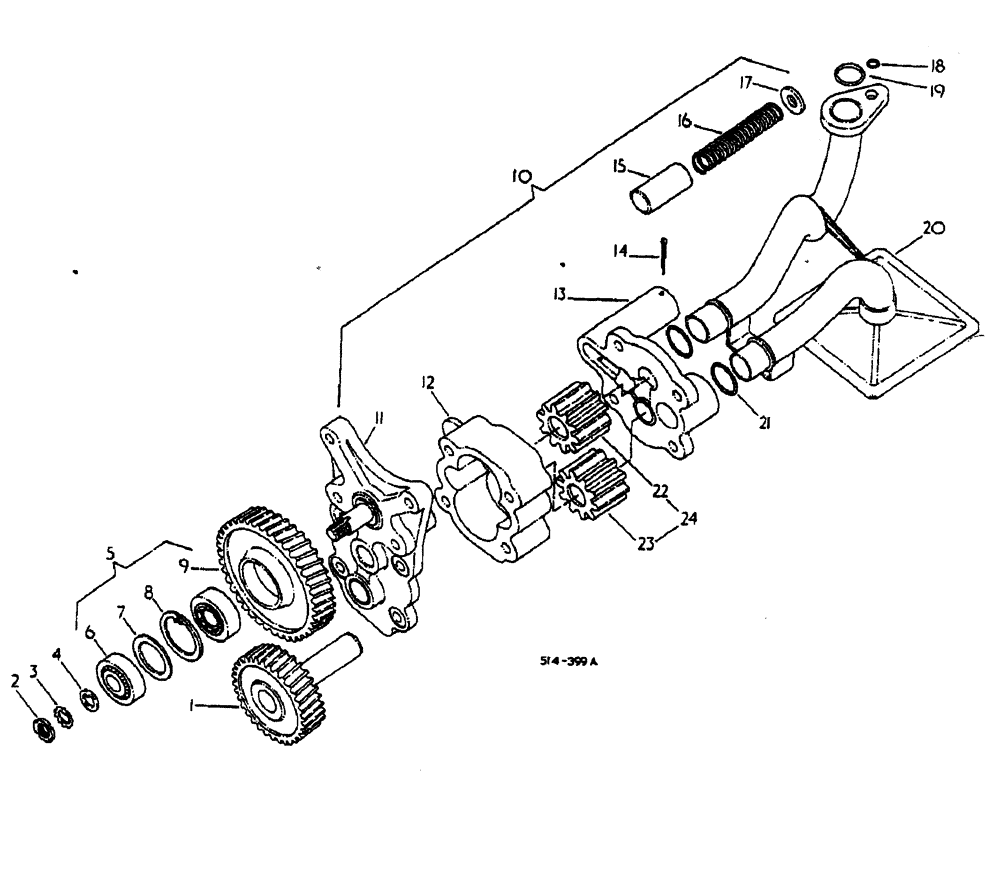 Схема запчастей Case IH 884 - (12-090) - LUBRICATING OIL PUMP Power