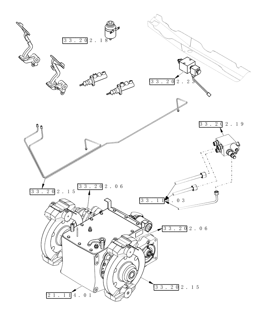 Схема запчастей Case IH 9120 - (00.000.33) - PICTORIAL INDEX - BRAKES & CONTROLS (00) - GENERAL & PICTORIAL INDEX