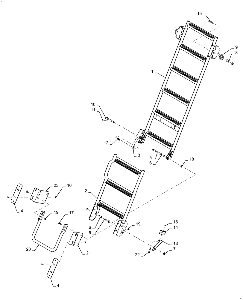 Схема запчастей Case IH 8240 - (90.118.BL[01]) - LADDER, PLATFORM, REAR (90) - PLATFORM, CAB, BODYWORK AND DECALS