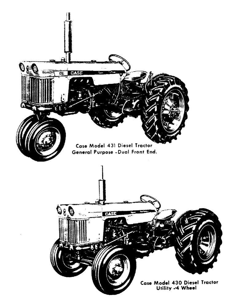 Схема запчастей Case IH 430 - (004) - MODEL VIEW, 430 AND 431 TRACTORS (00) - PICTORIAL INDEX