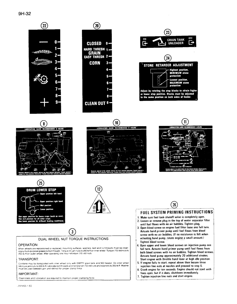 Схема запчастей Case IH 1640 - (9H-32) - DECALS, GENERAL INSTRUCTIONS (12) - CHASSIS