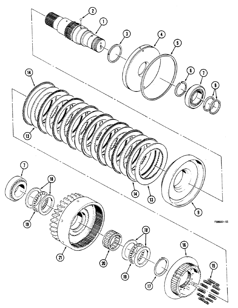 Схема запчастей Case IH 9150 - (6-062) - PTO ASSEMBLY, CLUTCH PACK (06) - POWER TRAIN