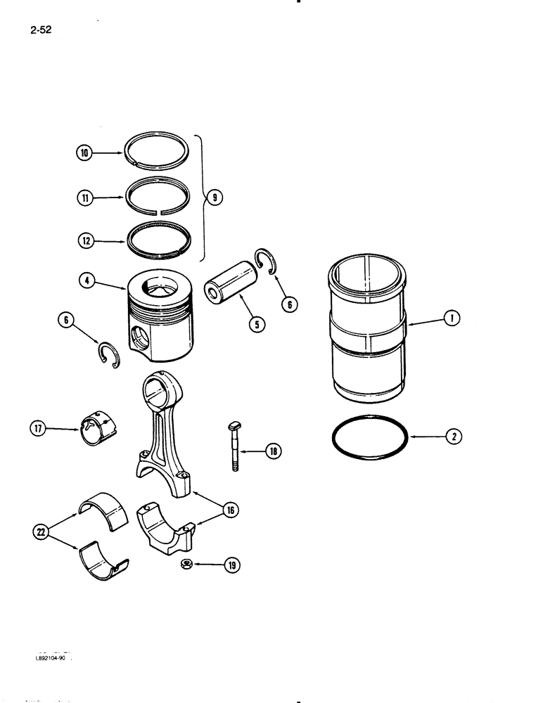 Схема запчастей Case IH 9110 - (2-52) - PISTON AND SLEEVE, 6TA-830 ENGINE (02) - ENGINE