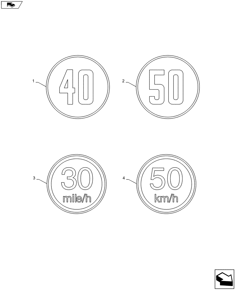 Схема запчастей Case IH PUMA 160 - (90.108.10) - ROADSPEED DECALS (90) - PLATFORM, CAB, BODYWORK AND DECALS