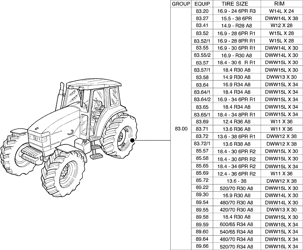 Схема запчастей Case IH JX70U - (SEC. 11[02]) - TRACTION (00) - GENERAL