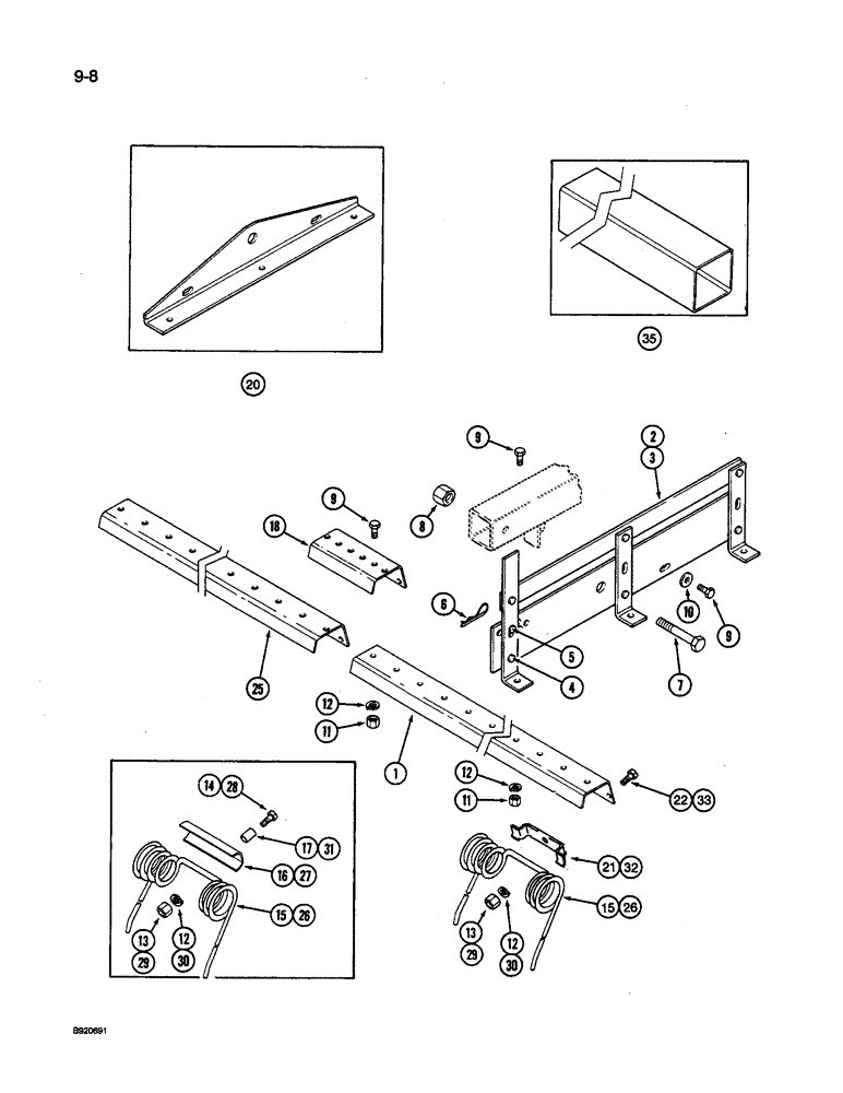 Схема запчастей Case IH CASE IH - (9-08) - ADJUSTABLE COIL TINE MULCHER 