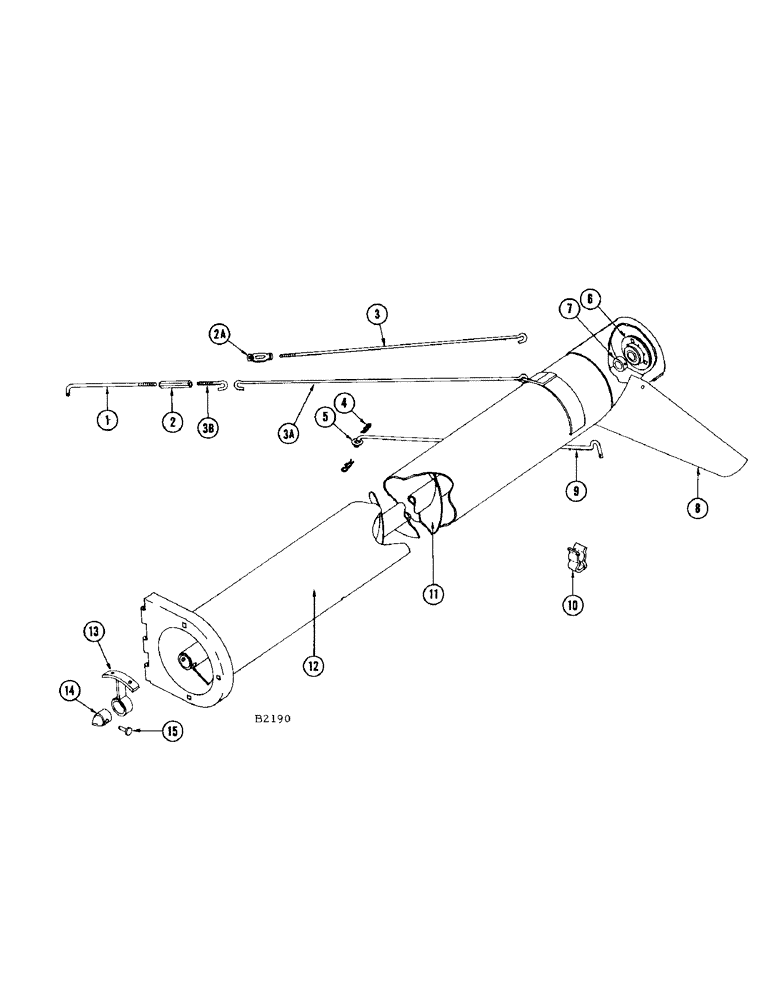 Схема запчастей Case IH 460 - (080) - GRAIN BIN DISCHARGE AUGER (80) - CROP STORAGE/UNLOADING
