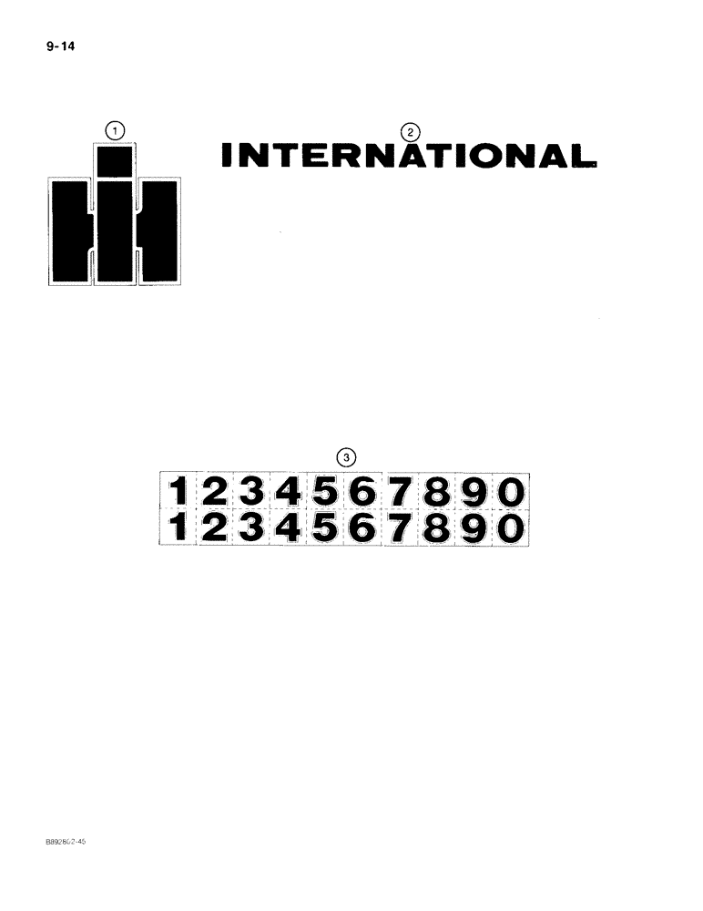 Схема запчастей Case IH 9 - (9-14) - DECALS, INTERNATIONAL 