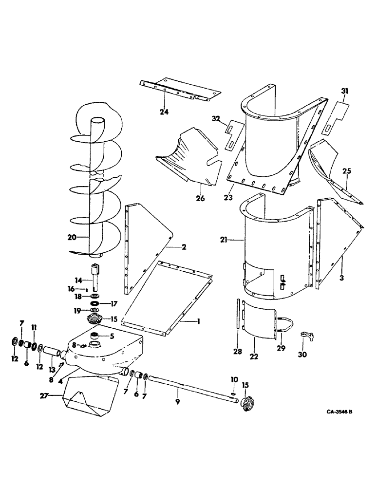 Схема запчастей Case IH 915 - (26-18) - GRAIN TANK, GRAIN TANK UNLOADER LOWER Grain Tank