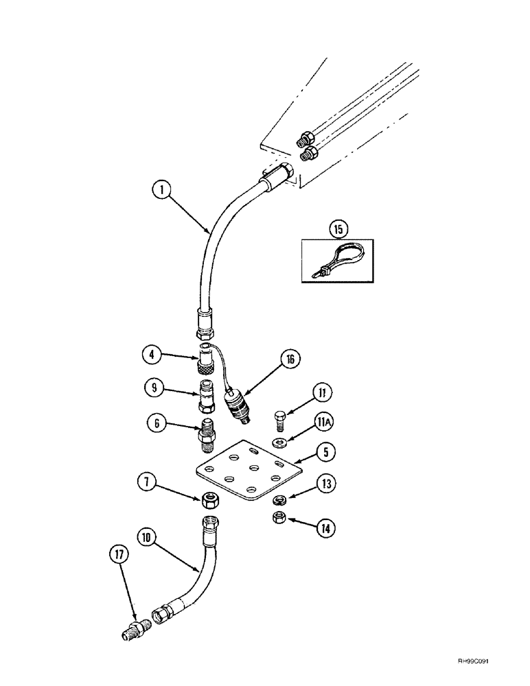 Схема запчастей Case IH L750 - (8-18) - HYDRAULICS - MID MOUNT (2 FUNCTION WITH SELF LEVELING) (08) - HYDRAULICS