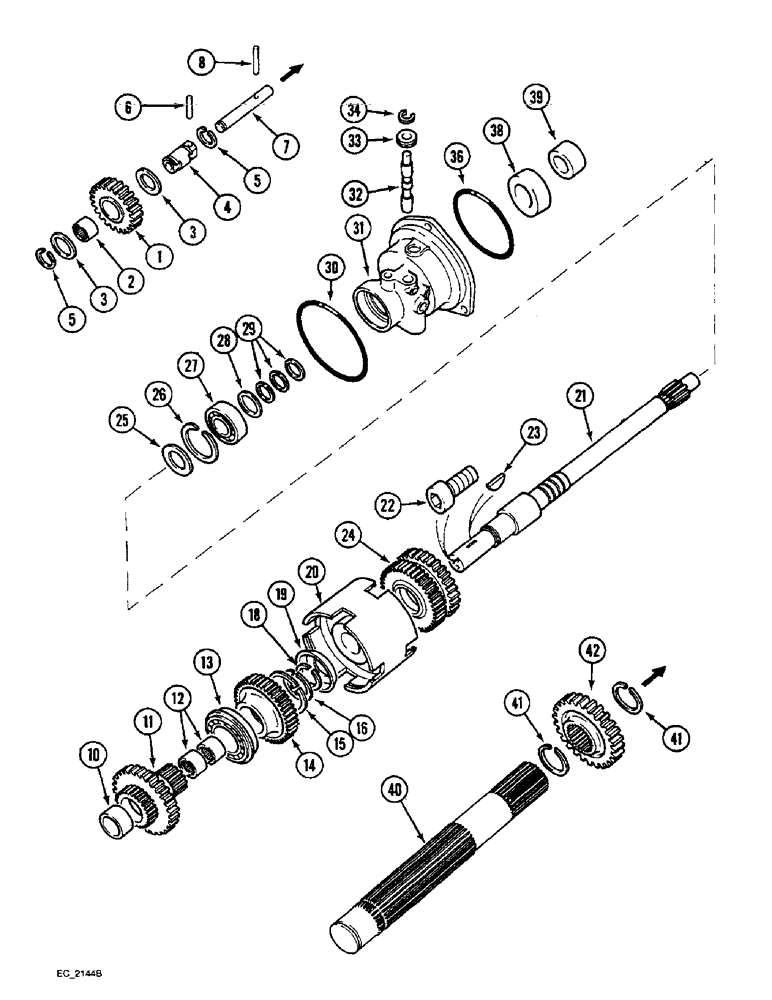 Схема запчастей Case IH 4230 - (6-024) - SPEED TRANSMISSION, FORWARD AND REVERSE ATTACHMENT (06) - POWER TRAIN