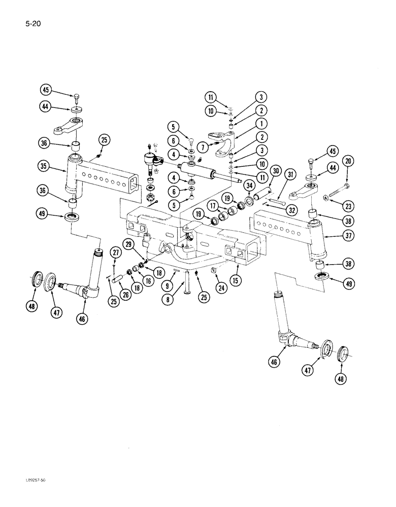 Схема запчастей Case IH 1844 - (5-20) - STEERING AXLE, 1844 COTTON PICKER (04) - STEERING