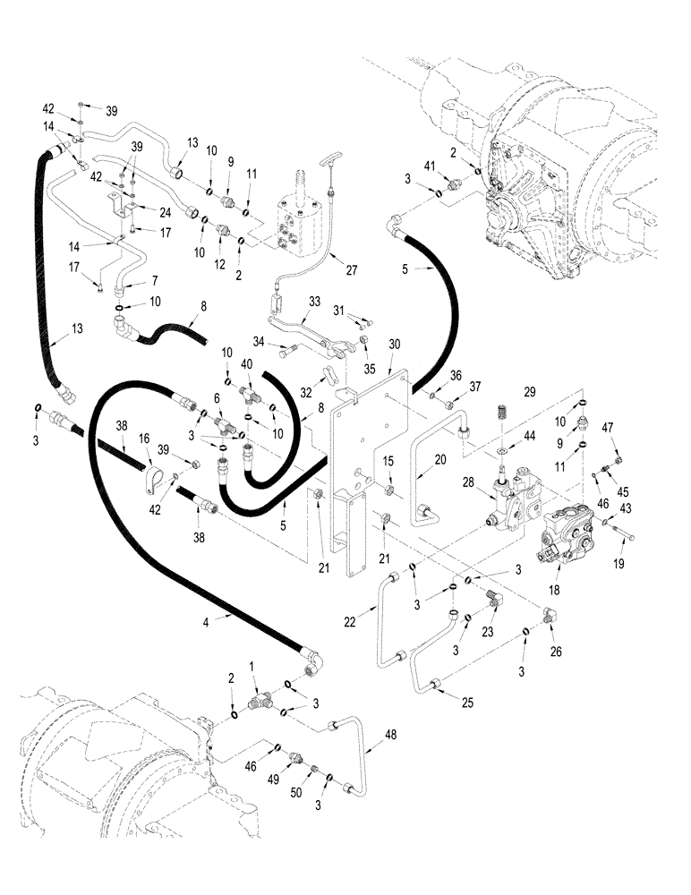 Схема запчастей Case IH STX280 - (07-08) - PARK BRAKE CIRCUIT, WITHOUT DIFFERENTIAL LOCK, WITH ACCUSTEER (07) - BRAKES