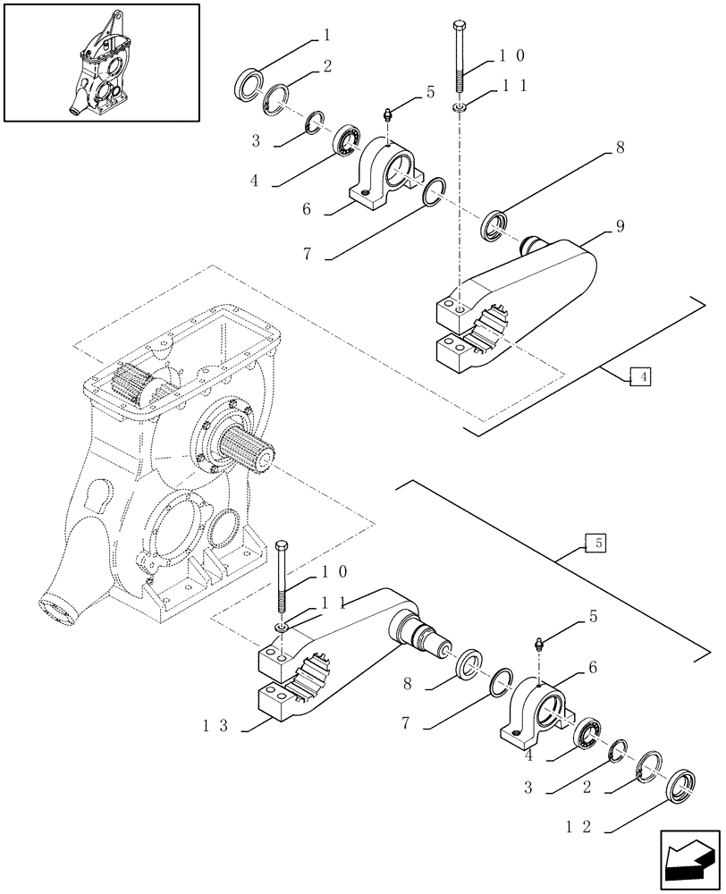 Схема запчастей Case IH LBX421S - (03.10[01]) - MAIN GEARBOX (03) - MAIN GEARBOX