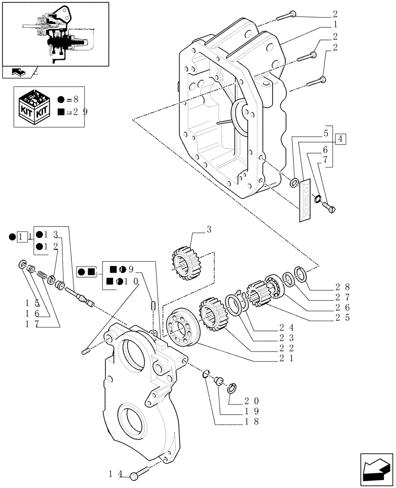 Схема запчастей Case IH PUMA 140 - (1.80.1[01]) - POWER TAKE-OFF 540/750/1000 RPM - COVER AND RELATED PARTS (07) - HYDRAULIC SYSTEM