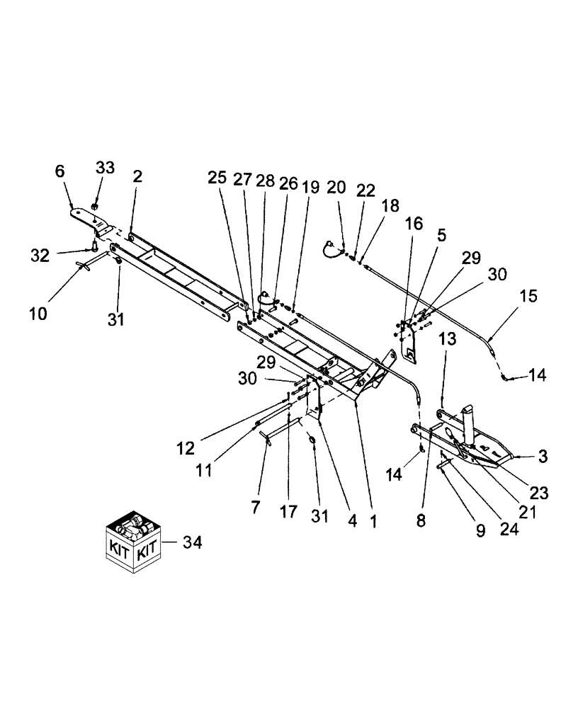 Схема запчастей Case IH BR160 - (405) - MALE QUICK HITCH & SUBFRAME - 715423026 