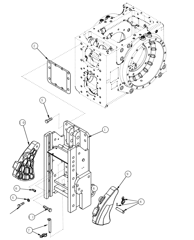 Схема запчастей Case IH MX200 - (09-63) - TRAILER HITCH AUTO CLEVIS, GERMANY ONLY (09) - CHASSIS/ATTACHMENTS