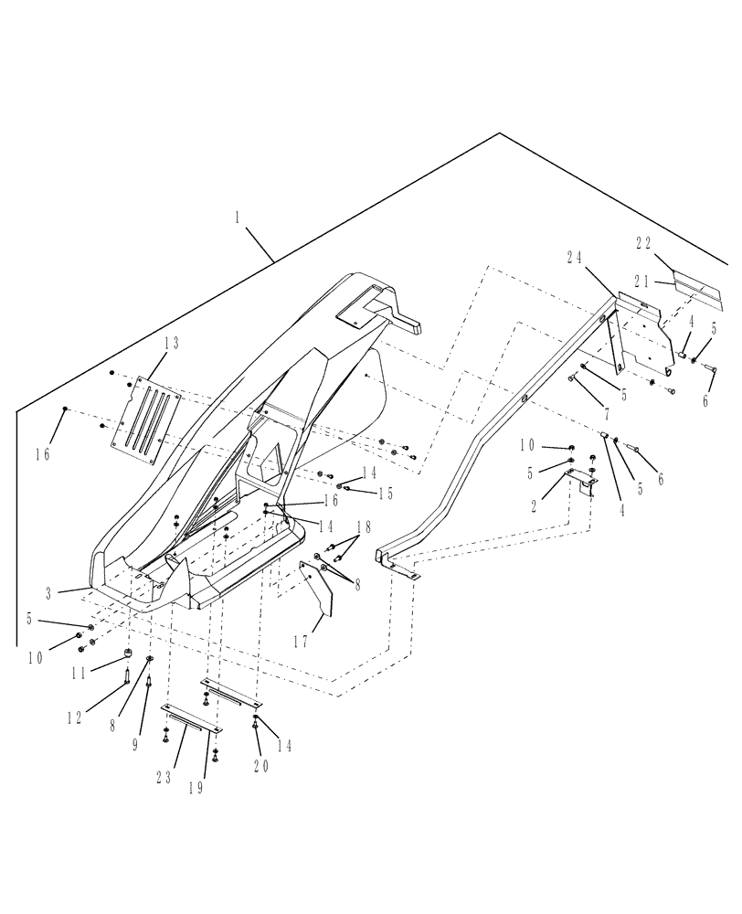 Схема запчастей Case IH 2412-30 - (20.13.03[3]) - KIT, OUTER HOOD (58) - ATTACHMENTS/HEADERS