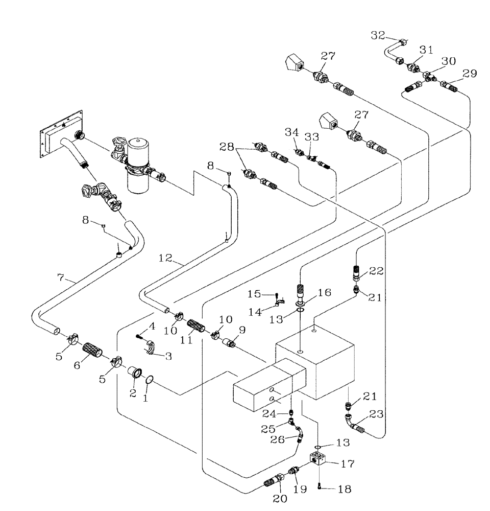 Схема запчастей Case IH AUSTOFT - (B05-02) - HYDRAULIC CIRCUIT (PUMP) Hydraulic Components & Circuits