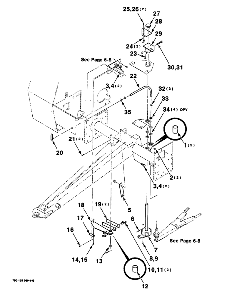 Схема запчастей Case IH 8460 - (6-04) - GEARBOX AND THREADER MOUNTING ASSEMBLIES (14) - BALE CHAMBER