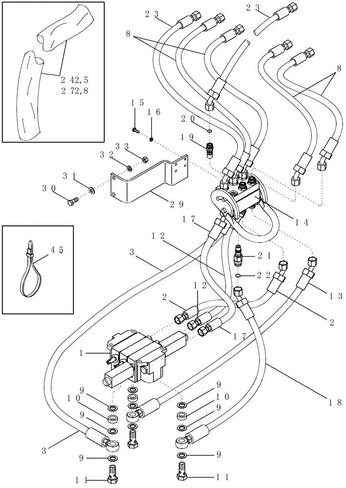 Схема запчастей Case IH LX156 - (08-06) - HYDRAULICS - 3 FUNCTION WITH ONE LEVER QUICK CONNECT, MXU100 AND MXU110 TRACTOR W/4 CYLINDER ENGINE (08) - HYDRAULICS