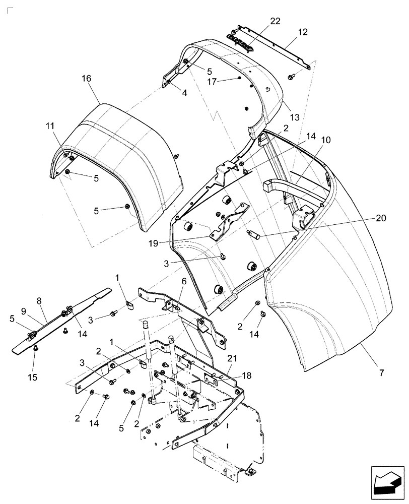 Схема запчастей Case IH FARMALL 40B CVT - (90.100.AU) - HOOD (90) - PLATFORM, CAB, BODYWORK AND DECALS