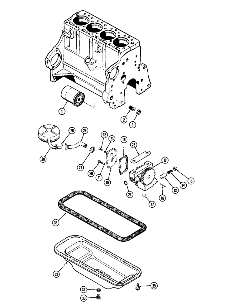 Схема запчастей Case IH 1700-SERIES - (046) - OIL FILTER, 188 DIESEL ENGINE (10) - ENGINE