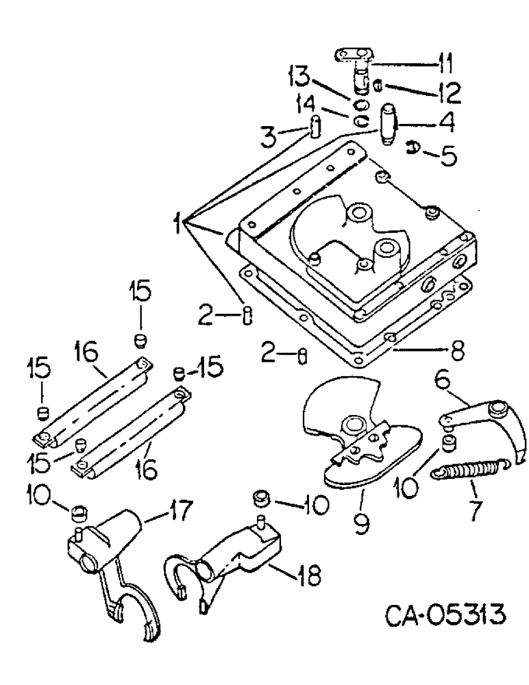 Схема запчастей Case IH 3788 - (07-33) - DRIVE TRAIN, GEAR SHIFT MECHANISM, SPEED TRANMISSION, 3788 TRACTORS (04) - Drive Train