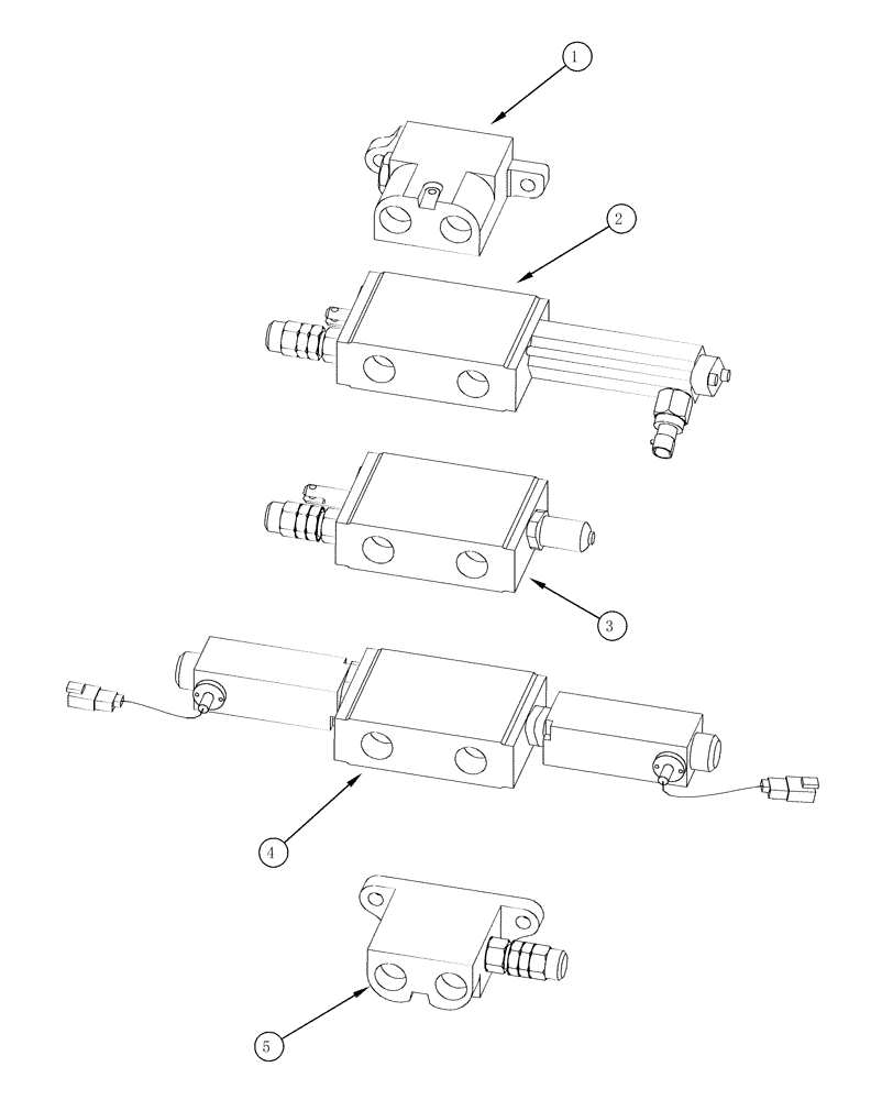Схема запчастей Case IH L705 - (08-24) - CONTROL VALVE EXTERNAL VALVE Three spool, With Self Leveling (08) - HYDRAULICS