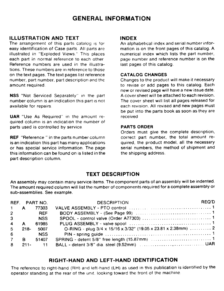 Схема запчастей Case IH RPW - (001A) - GENERAL INFORMATION 