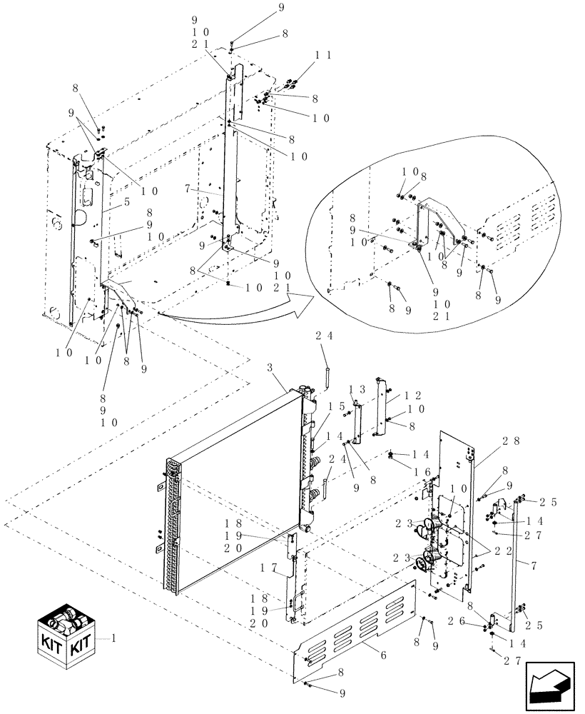 Схема запчастей Case IH 9010 - (10.408.05) - KIT, OIL COOLER - 8010 (10) - ENGINE