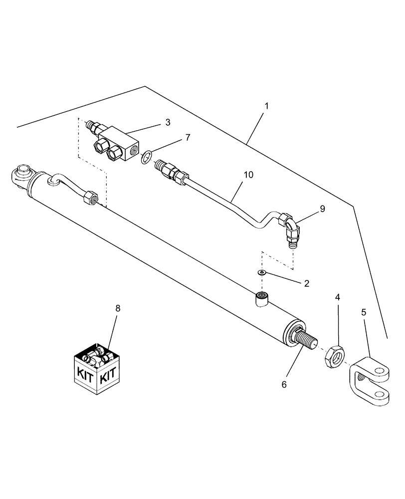 Схема запчастей Case IH AFX8010 - (K.72.B.26[3]) - HYDRAULIC CYLINDER, UNLOADING AUGER, SWING K - Crop Processing