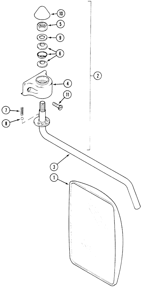 Схема запчастей Case IH 5230 - (9-114) - MIRROR, ROPS WITH CANOPY (09) - CHASSIS/ATTACHMENTS