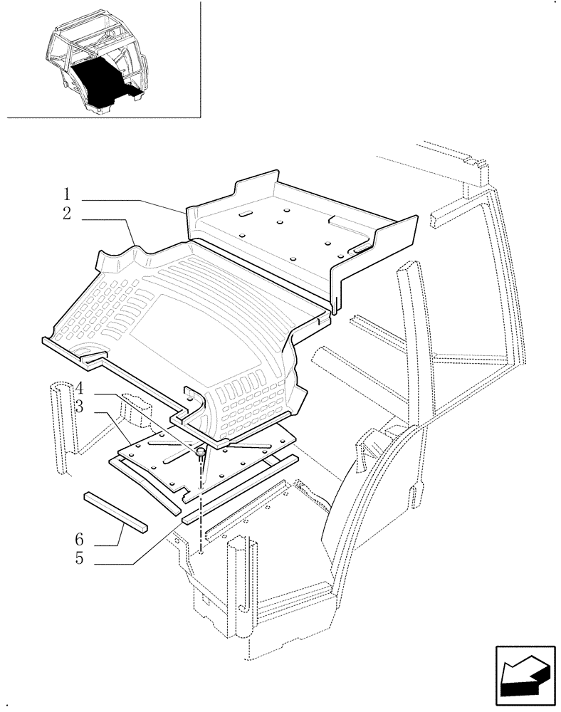 Схема запчастей Case IH MXM140 - (1.93.2) - MATS (10) - OPERATORS PLATFORM/CAB