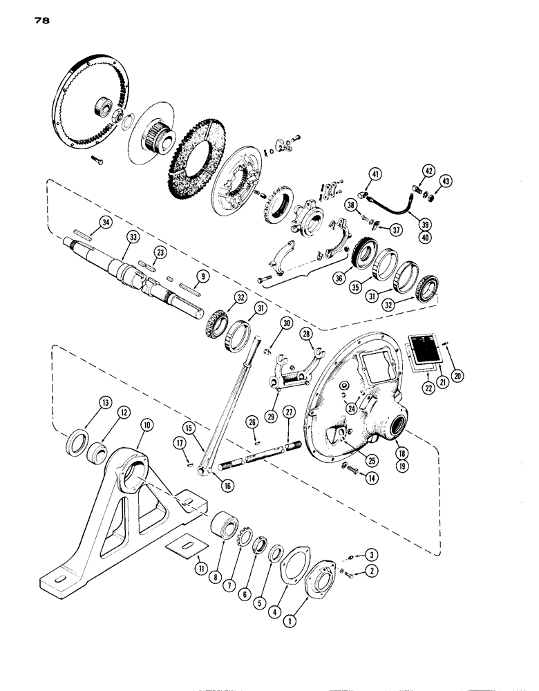 Схема запчастей Case IH A301D - (78) - P.T.O. CLUTCH, MULTIPLE PULLEY 