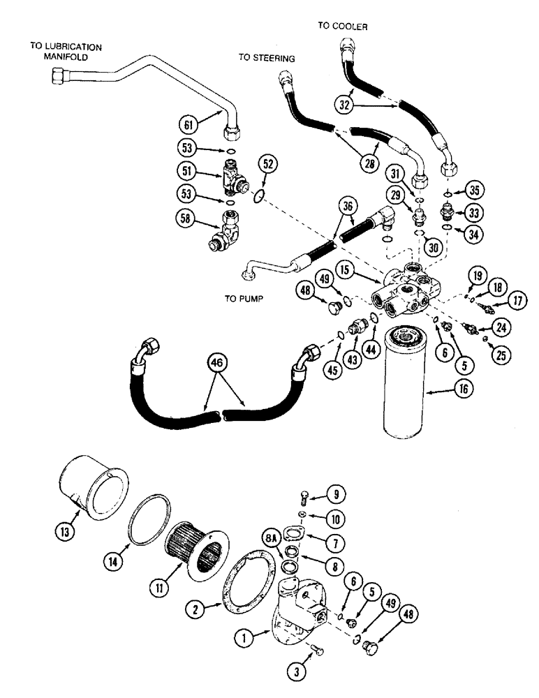 Схема запчастей Case IH 8910 - (8-002) - HYDRAULIC TRANSMISSION FILTERS (08) - HYDRAULICS