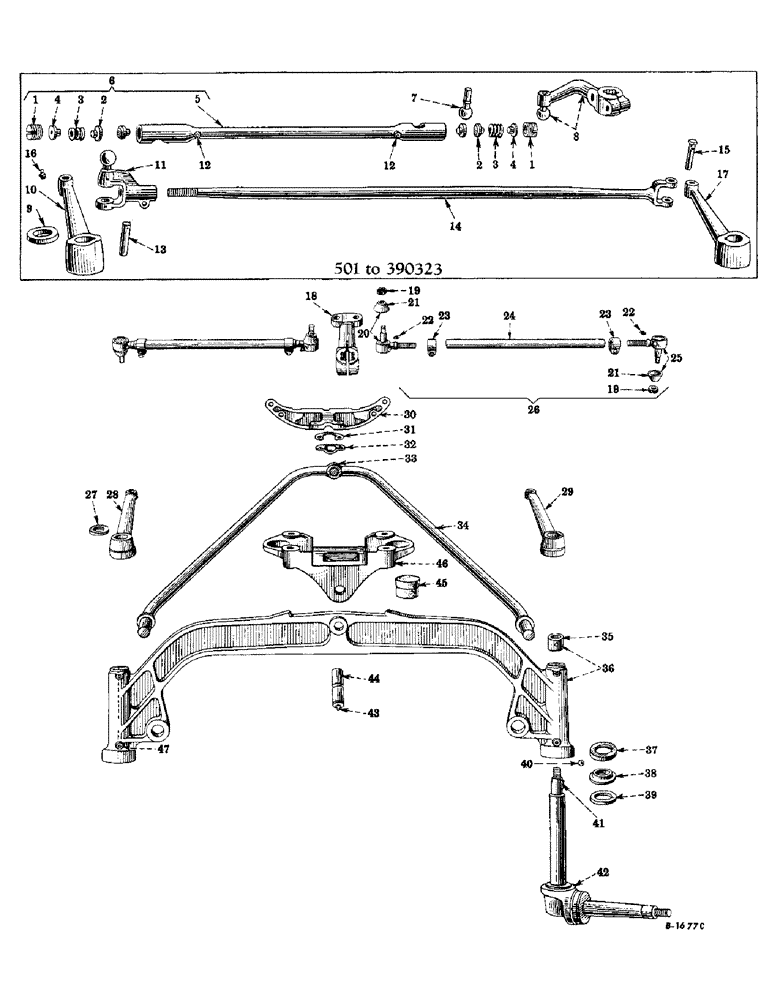 Схема запчастей Case IH FARMALL HV - (128) - CHASSIS, FRONT AXLE, BOLSTER AND STEERING CONNECTIONS, FARMALL "HV" ONLY (12) - CHASSIS