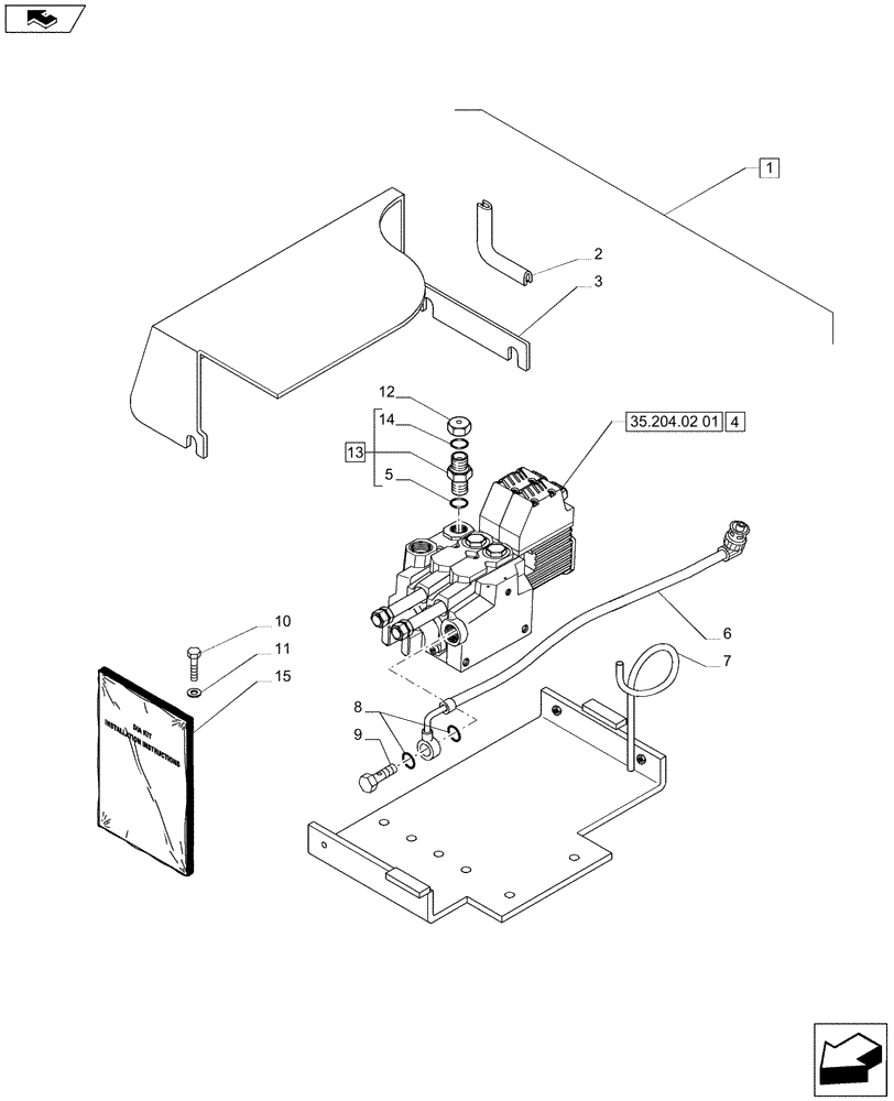 Схема запчастей Case IH PUMA 200 - (88.035.03[01]) - DIA KIT - ELECTRONIC MID MOUNTED VALVES - COVER SUPPORT AND PIPES (88) - ACCESSORIES