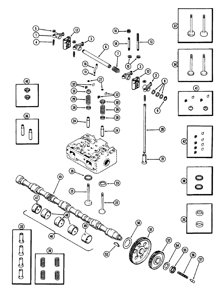 Схема запчастей Case IH 1370 - (028) - VALVE MECHANISM AND CAMSHAFT, 504BDT, DIESEL ENGINE (02) - ENGINE