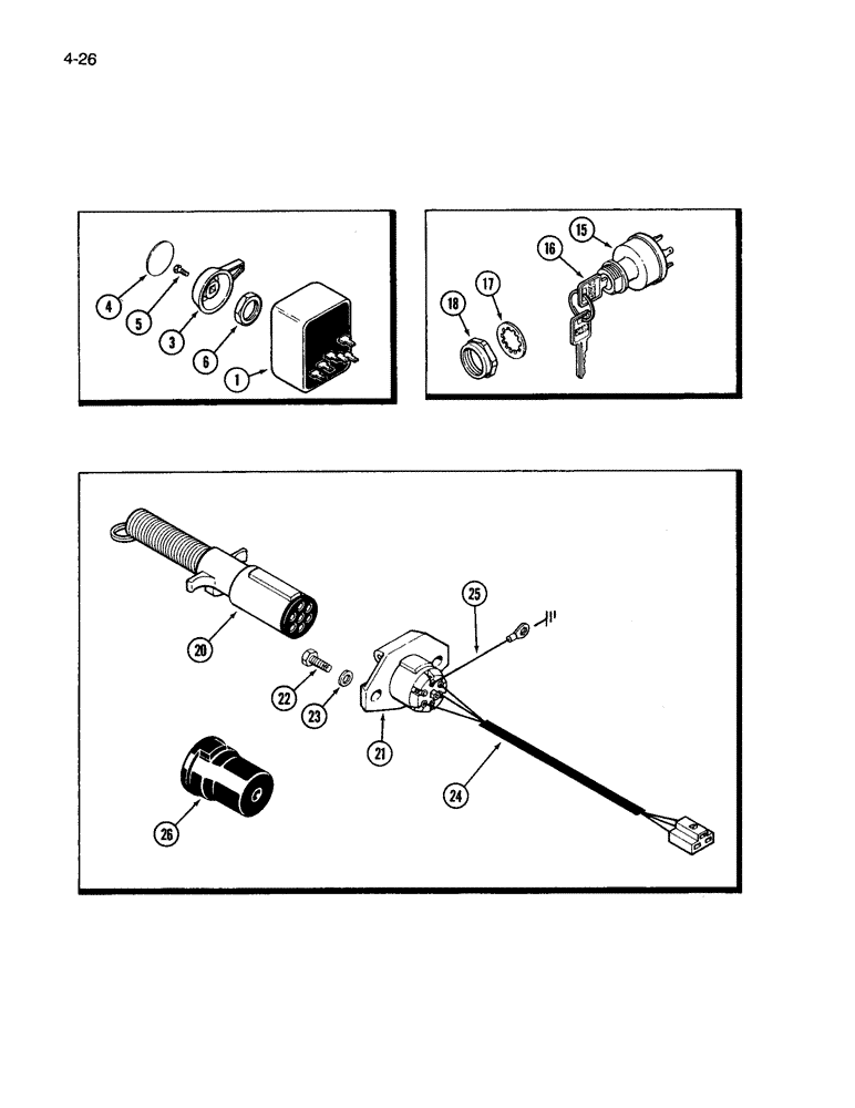 Схема запчастей Case IH 3594 - (4-026) - ELECTRICAL EQUIPMENT MOUNTING (04) - ELECTRICAL SYSTEMS