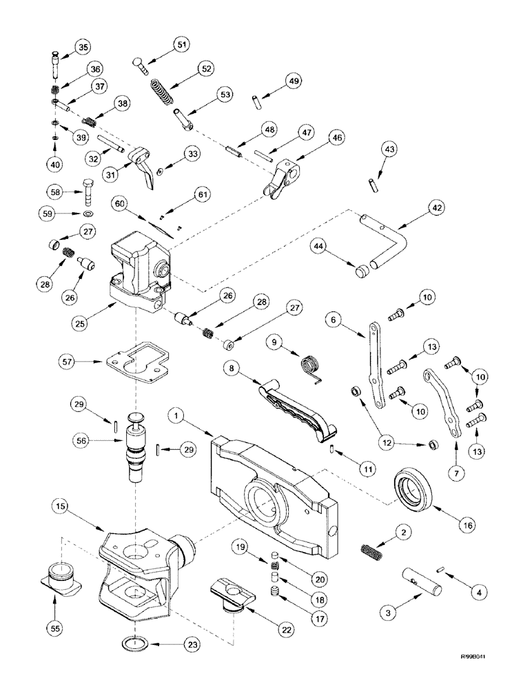 Схема запчастей Case IH MX240 - (9-146) - TRAILER HITCH, AUTO CLEVIS, GERMANY ONLY (09) - CHASSIS/ATTACHMENTS